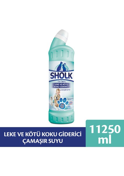 Evcil Hayvan Leke ve Koku Giderici Oksıjenlı Çamaşır Suyu 750ML X15 Adet (11,25L)