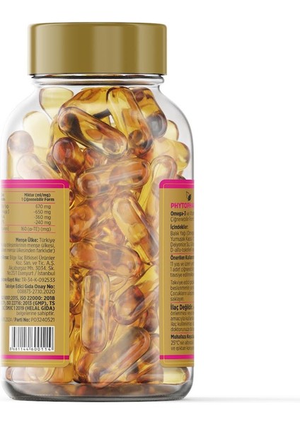 Omega 3 Balık Yağı 670 Mg With Vitamin E , 200 Adet Softgel