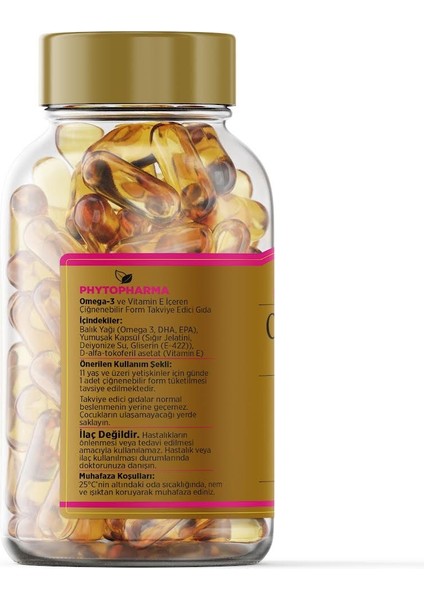 Omega 3 Balık Yağı 670 Mg With Vitamin E , 200 Adet Softgel