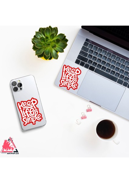 Keep Life Simple Sticker - Pembe fiyatları