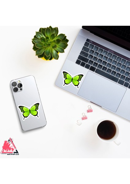 Kelebek Sticker - Yeşil fiyatları
