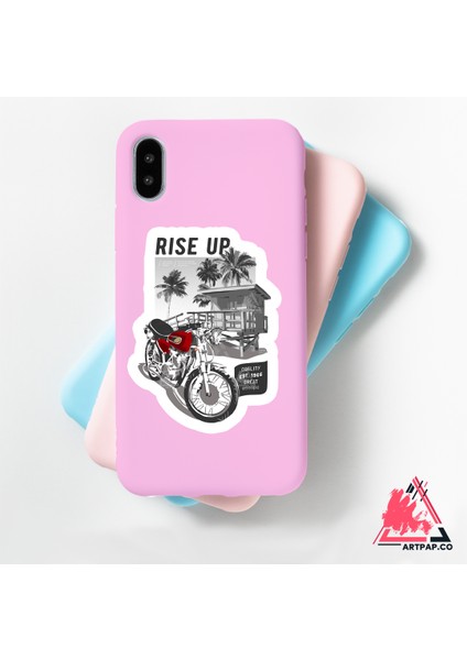 Art Pap Rise Up - Motorcu Sticker