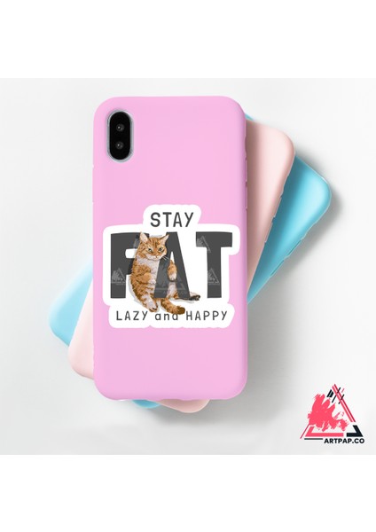 Stay Fat Cat Sticker modelleri