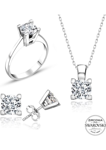 Sertifikalı Swarovski Tektaş 925 Gümüş Set Takım fiyatları