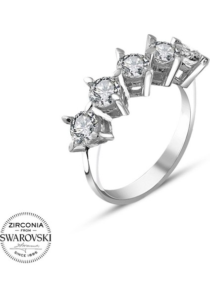 Swarovski Pırlanta Modeli Beştaş 925 Gümüş Yüzük