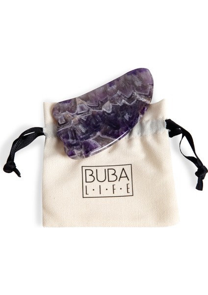 Ametist Doğal Taş Gua Sha Masaj Aleti (Büyük)