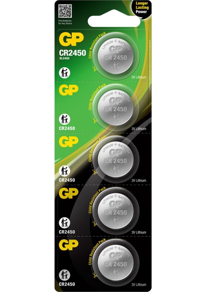 Ataelektronik Gp Araba Anahtarı Pili Kumanda Pili CR2450 3V Lityum Para Pil Tekli Blister 5'li Gp Cr 2450 Gp