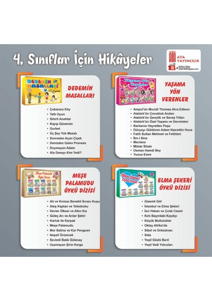 Ata 4.sınıflar Için Hikayeler (40 Kitap)