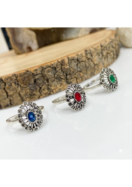 Otantik Markazit Minik Zümrüt Taşlı 925 Gümüş Yüzük fiyatları