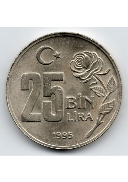 25.000 Lira (1995) Çil Eski Madeni Para fiyatları