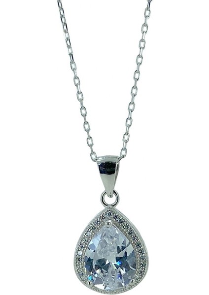 Beyaz Damla Zirkon Mikro Kalite 925 Gümüş Set Takım modelleri