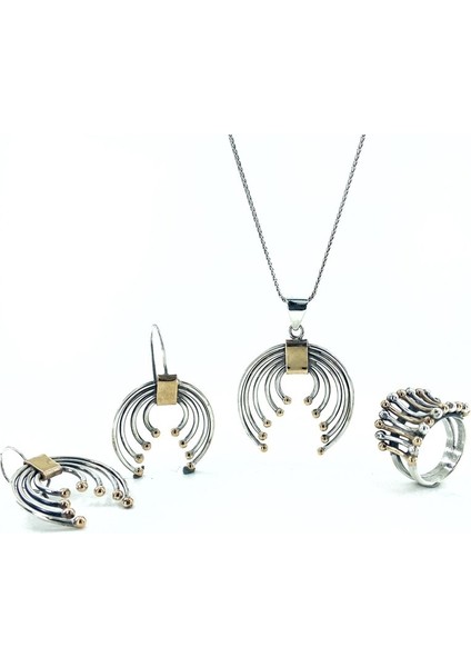 Taşsız El Üretimi Otantik Özel Tasarım Gümüş Set Takım