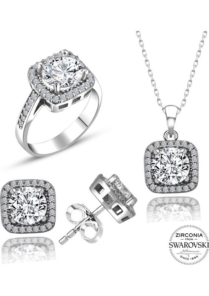 Sertifikalı Baget 3.00 Carat Swarovski 925 Gümüş Set Takım fiyatları