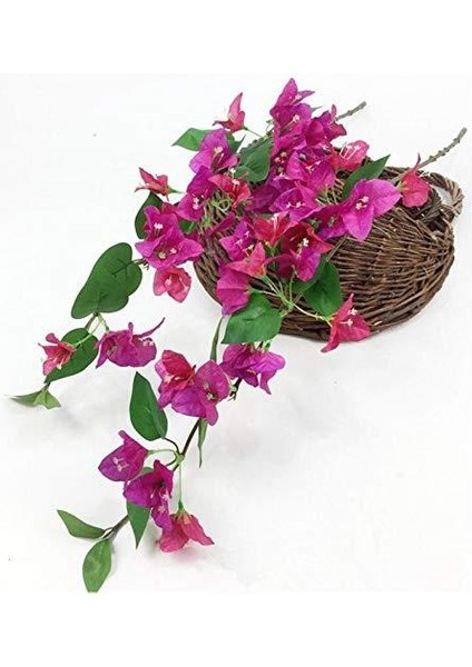 Yapay Çiçek Begonvil Çiçeği Fuşya 80CM Tek Dal Bodrum Çiçeği Sarkan Çiçek