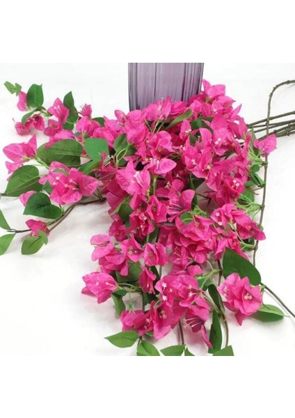 Yapay Çiçek Begonvil Çiçeği Fuşya 80CM Tek Dal Bodrum Çiçeği Sarkan Çiçek