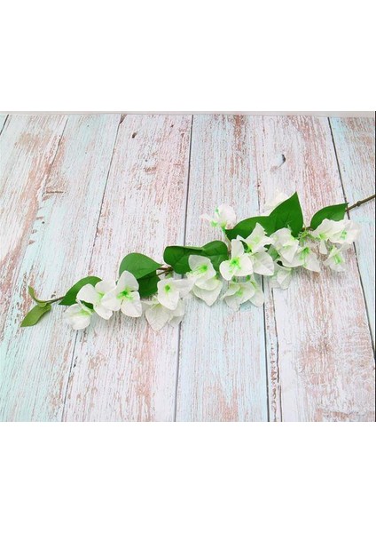 Yapay Çiçek Begonvil Çiçeği Beyaz 80CM Tek Dal Bodrum Çiçeği Sarkan Çiçek