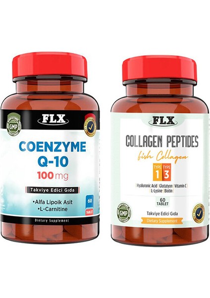 Coenzyme Q10 60 Tablet & Flx Tip 1-3 Balık Kolajeni 60 Tablet