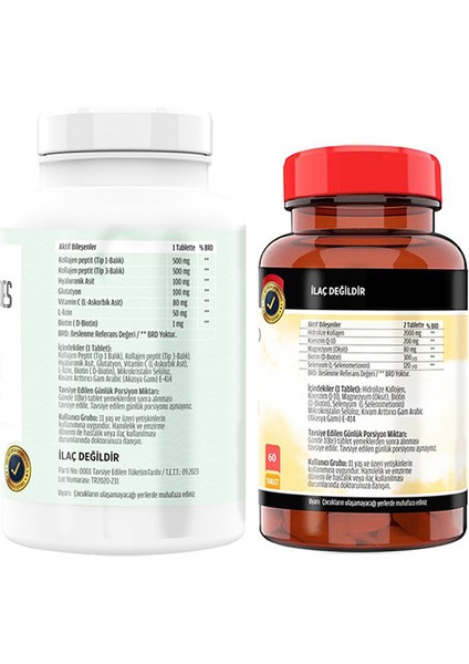 Kollajen Tip 1-3 180 Tablet & Flx Collagen Q10 60 Tablet