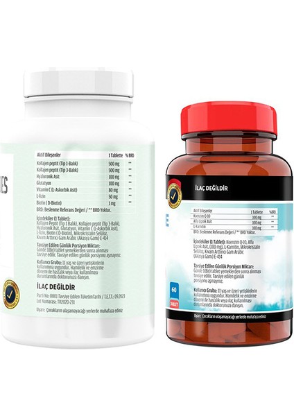 Kollajen Tip 1-3 180 Tablet & Flx Coenzyme Q-10 200 Mg 60 Tab