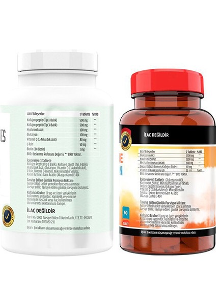 Kollajen Tip 1-3 180 Tablet & Flx Glukozamine Kollajen 60 Tablet