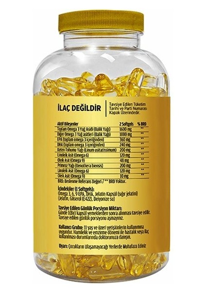 Omega 3-6-9 Balık Yağı 90 Softgel