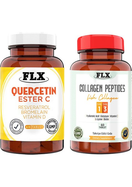 Kuersetin Ester C 60 Tablet & Flx Tip 1-3 Balık Kolajeni 60 Tablet