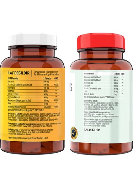 Kuersetin Ester C 60 Tablet & Flx Tip 1-3 Balık Kolajeni 60 Tablet