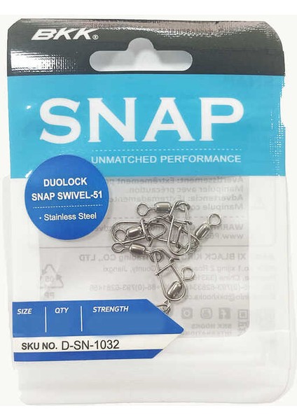 Duolock Snap Swivel-51 Klipsli Fırdöndü