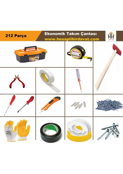 212 Parça Ekonomik Takım Çantası Set