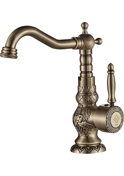 Rustik Mix Desenli Antik Lavabo Bataryası