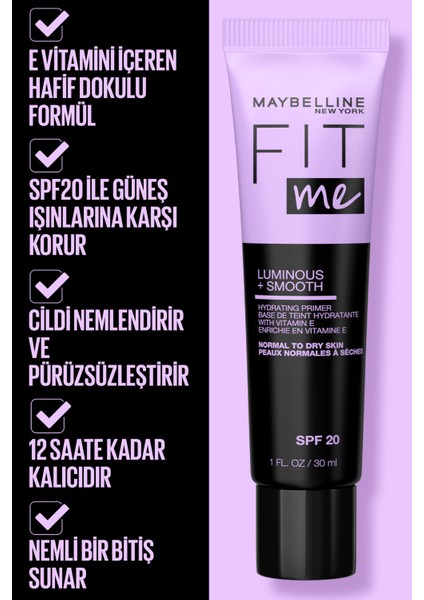 Fit Me Luminous & Smooth Nemlendiren Makyaj Bazı