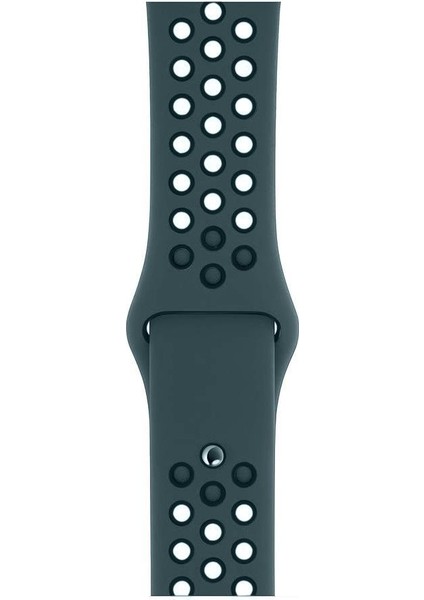 Apple Watch Series SE/10/9/8/7/6/5/4/3 49mm-46mm-45mm-44mm-42mm Uyumlu M/L Delikli Spor Silikon Kordon Yeşil/Siyah fiyatları