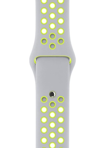 Apple Watch Series SE/10/9/8/7/6/5/4/3 49mm-46mm-45mm-44mm-42mm Uyumlu M/L Delikli Spor Silikon Kordon Gri/Yeşil fiyatları