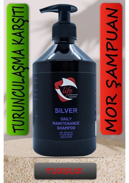 Mor-Silver Şampuan Gri-Beyaz-Platin Sarı Saçlar 500 Ml.