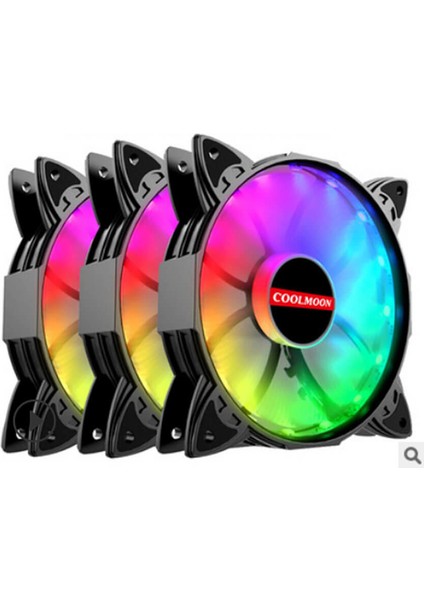 Cool Moon RGB PC Soğutma Fanı 12V RGB 4 Pinli 12 cm Sessiz Kasa Fan