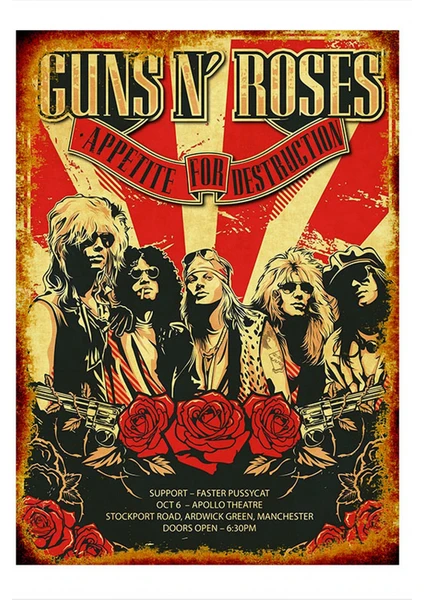 Guns N Roses Dekoratif Ahşap Tablo