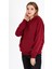 Kadın Bej Kapüşonlu Basic Örme Sweatshirt 3