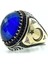 Oval Safir Süleyman Mührü Üst Kalite Gümüş Erkek Yüzük 3