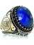Oval Safir Süleyman Mührü Üst Kalite Gümüş Erkek Yüzük 2