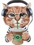 Coffee Lover Cat - Kahve Sever Kedi Sticker 1