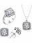Sertifikalı Baget 3.00 Carat Swarovski 925 Gümüş Set Takım 1