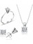 Sertifikalı Swarovski Taş Zarif Tek Taş 925 Gümüş Set Takım 1