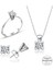Sertifikalı Swarovski Taş Zarif Tek Taş 925 Gümüş Set Takım 2