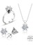 Sertifikalı Swarovski Taş 6 Tırnaklı 925 Gümüş Set Takım 2