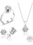 Sertifikalı Swarovski Tektaş Özel Tasarım 925 Gümüş Set Takım 2