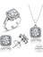 Sertifikalı Baget 3.00 Carat Swarovski 925 Gümüş Set Takım 2
