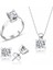 Sertifikalı Swarovski Taş Klasik Tek Taş 925 Gümüş Set Takım 1