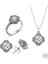 Sertifikalı Swarovski Tektaş Gül Modeli 925 Gümüş Set 2
