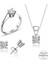 Sertifikalı Swarovski 3 mm Tektaş 925 Gümüş Set Takım 2