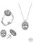 Sertifikalı Swarovski Oval Kesim Tek Taş 925 Gümüş Set 2